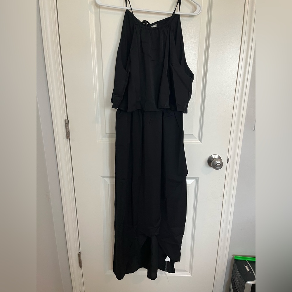 Cupshe Black Halter High Low Cocktail Dress